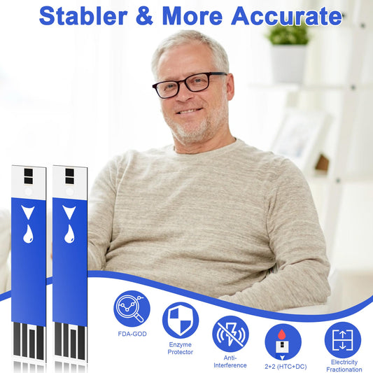 Two sealed vials containing one hundred pieces of premium blood sugar monitor strips