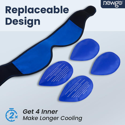 Newgo jaw ice pack wrap showing adjustable velcro strap