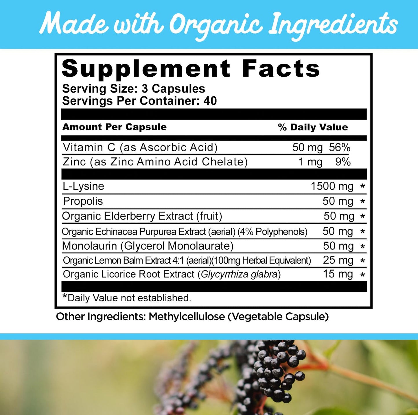 Side view of Dr. Danielle daily immune support supplement package details