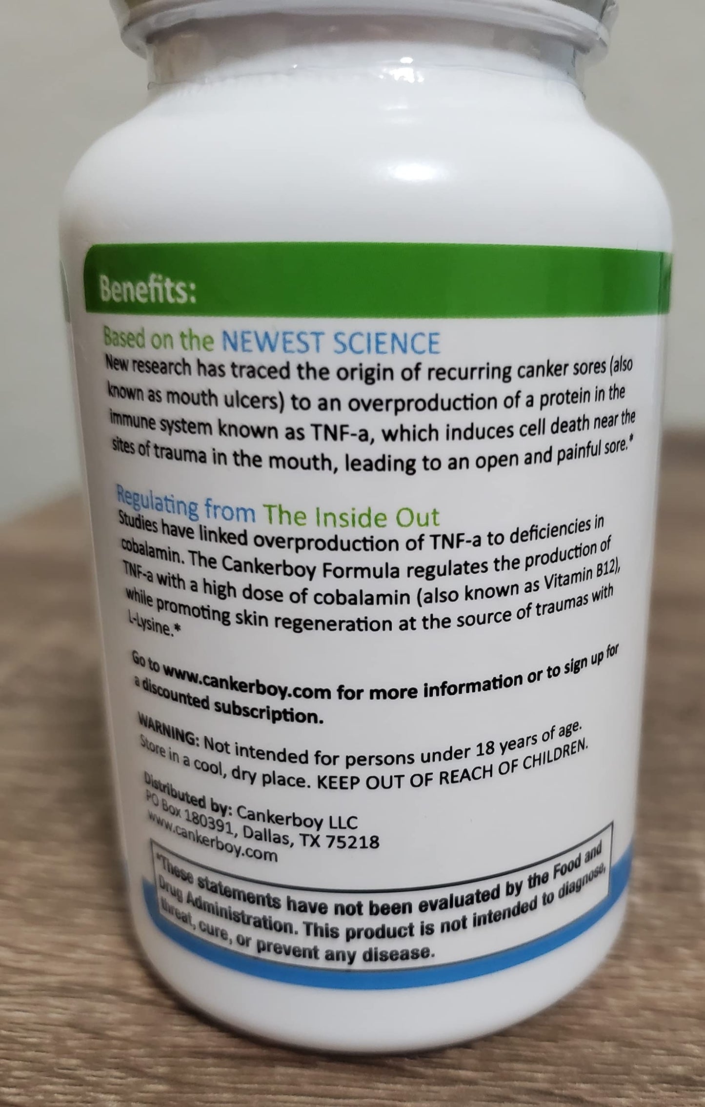 Imported USA formula mouth ulcer prevention supplement packaging details