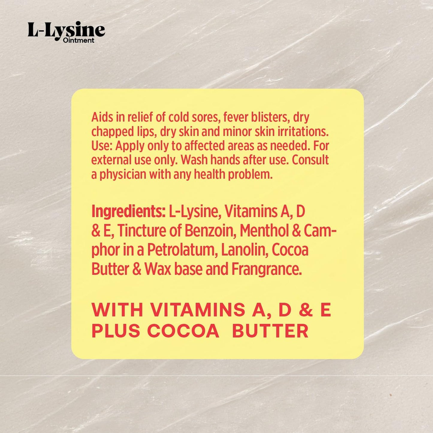 Authentic USA imported L-Lysine lip care treatment for chapped skin
