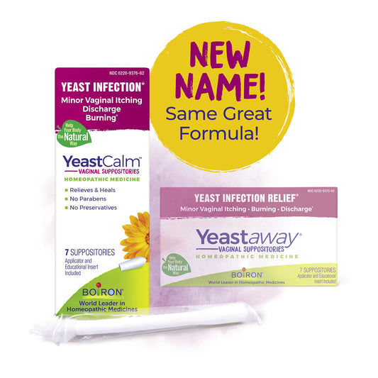 Boiron YeastCalm 7 count box for yeast infection relief