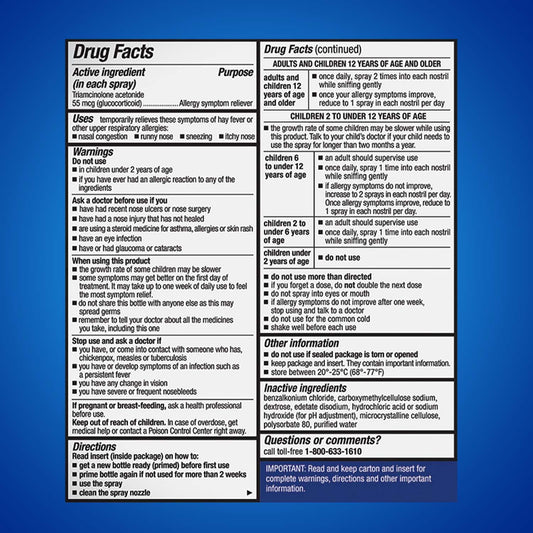 Nasacort non drowsy allergy spray two count bottles side by side