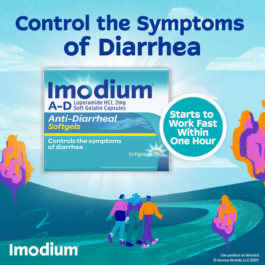 Imodium A-D 2mg Loperamide softgels packaging details