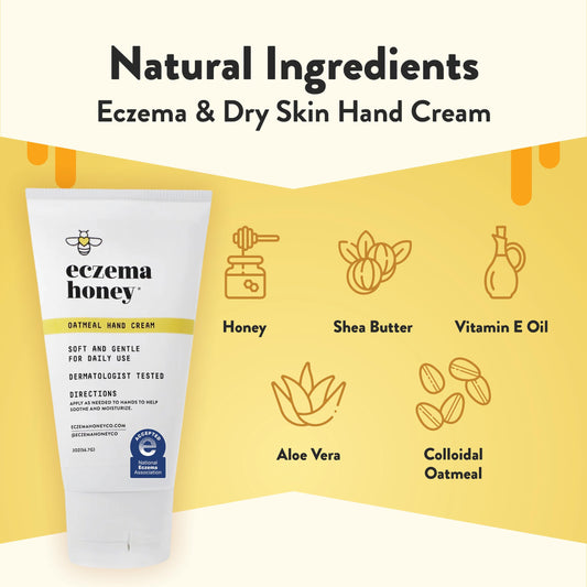 Eczema Honey daily therapeutic hand lotion for dry sensitive skin.