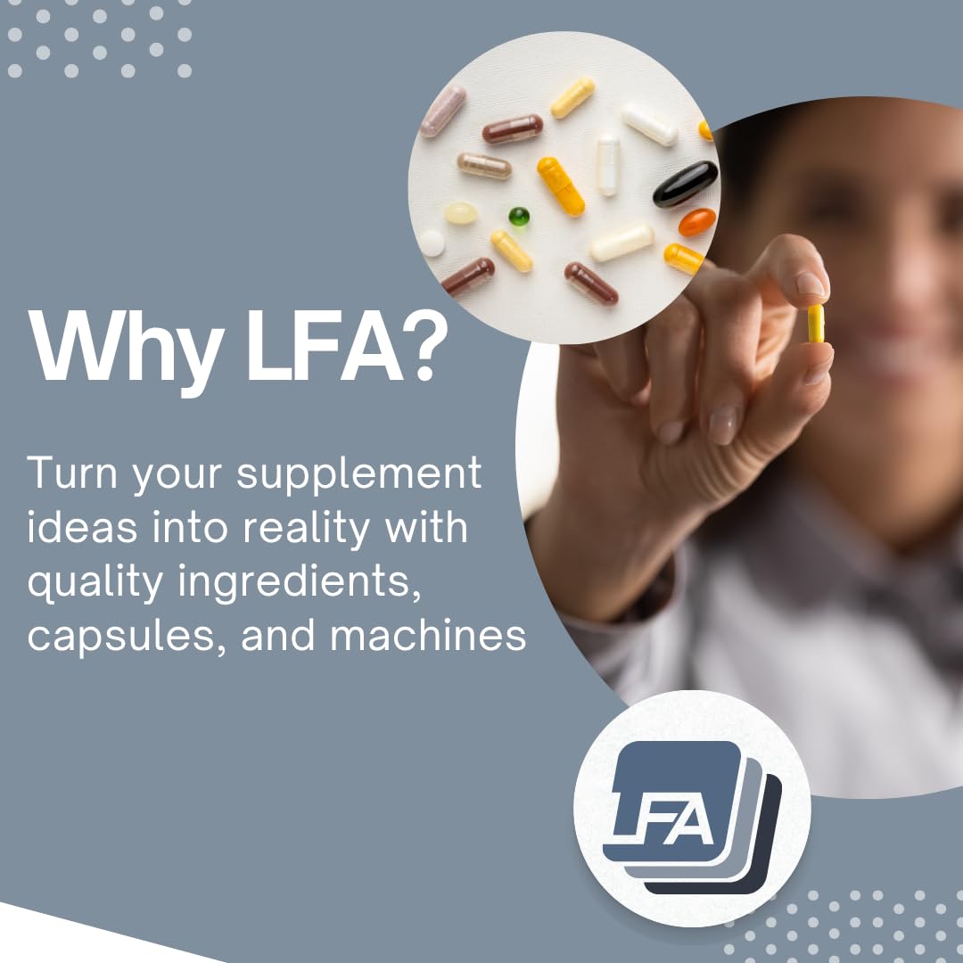 LFA 1000 count jar of vegan capsules for supplement storage