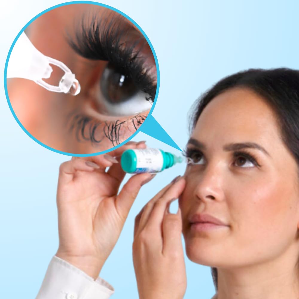 Precision Dropper adapter preventing blinking and flinching during daily medication routine