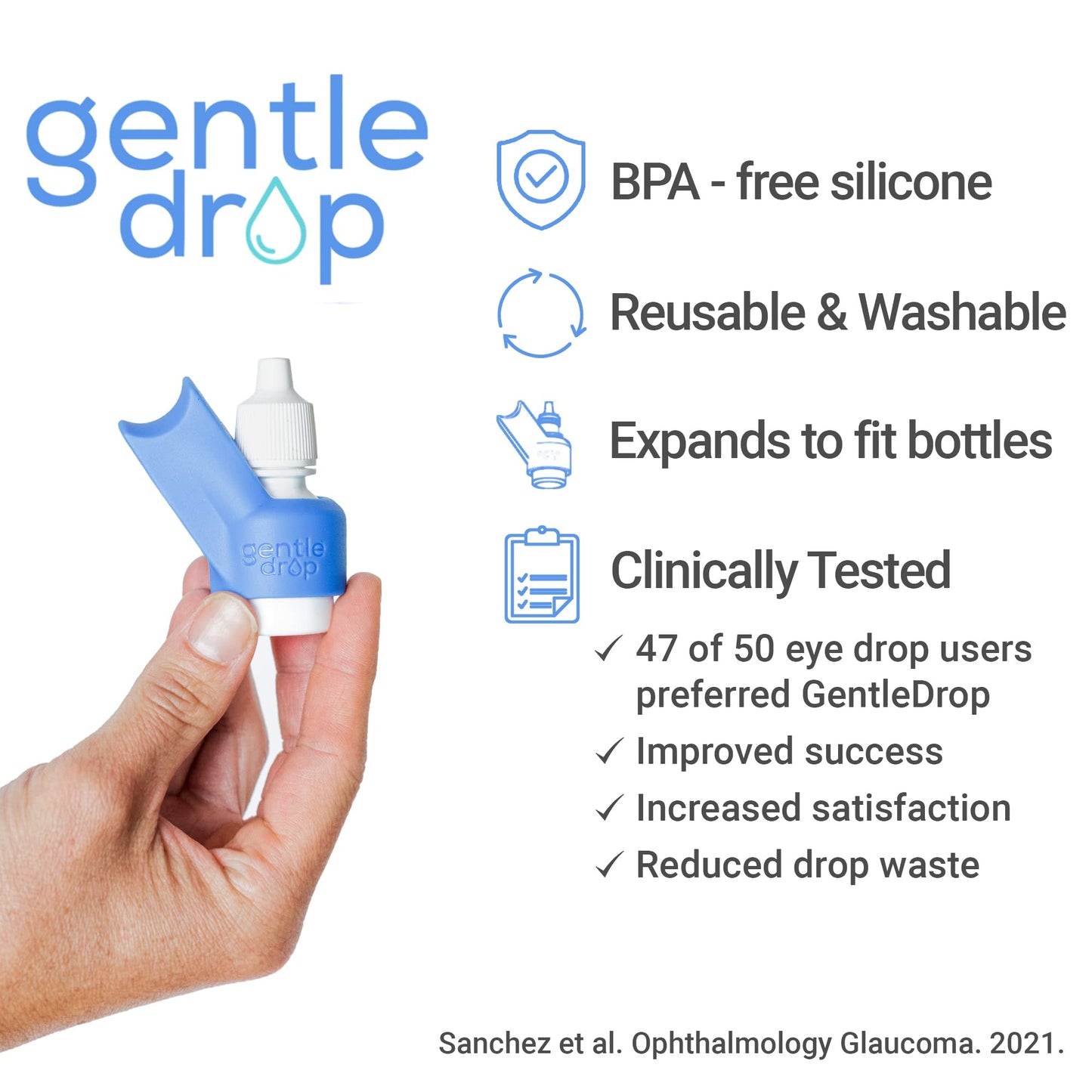 Authentic USA imported eye drop tool packaging showing clinical trial details