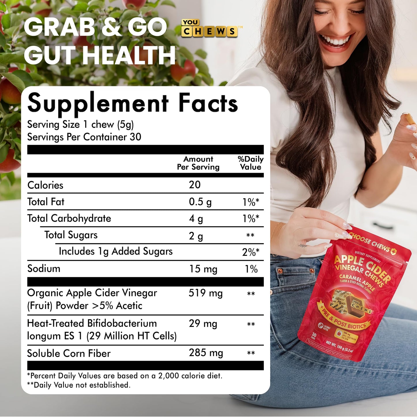 YouChews daily wellness soft chews for gas and bloating management