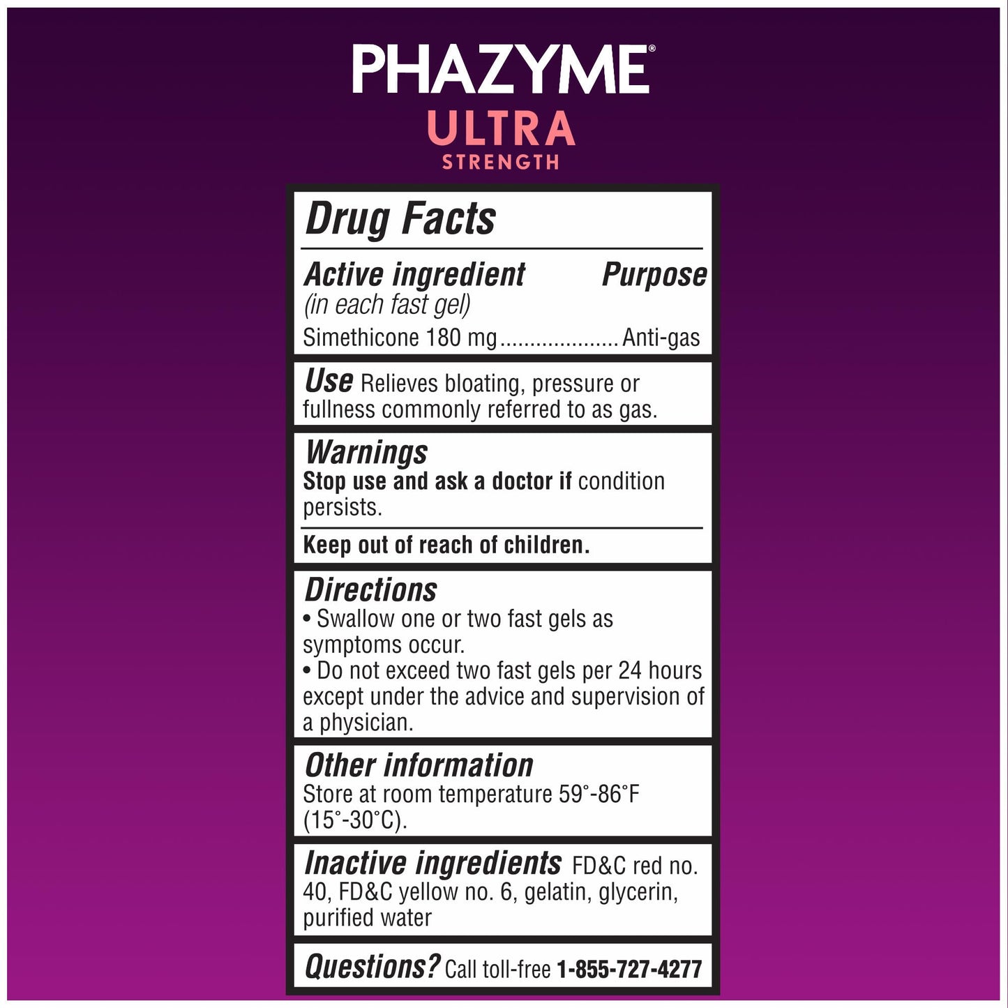 Phazyme simethicone 180 milligrams fast gels for trapped intestinal gas elimination
