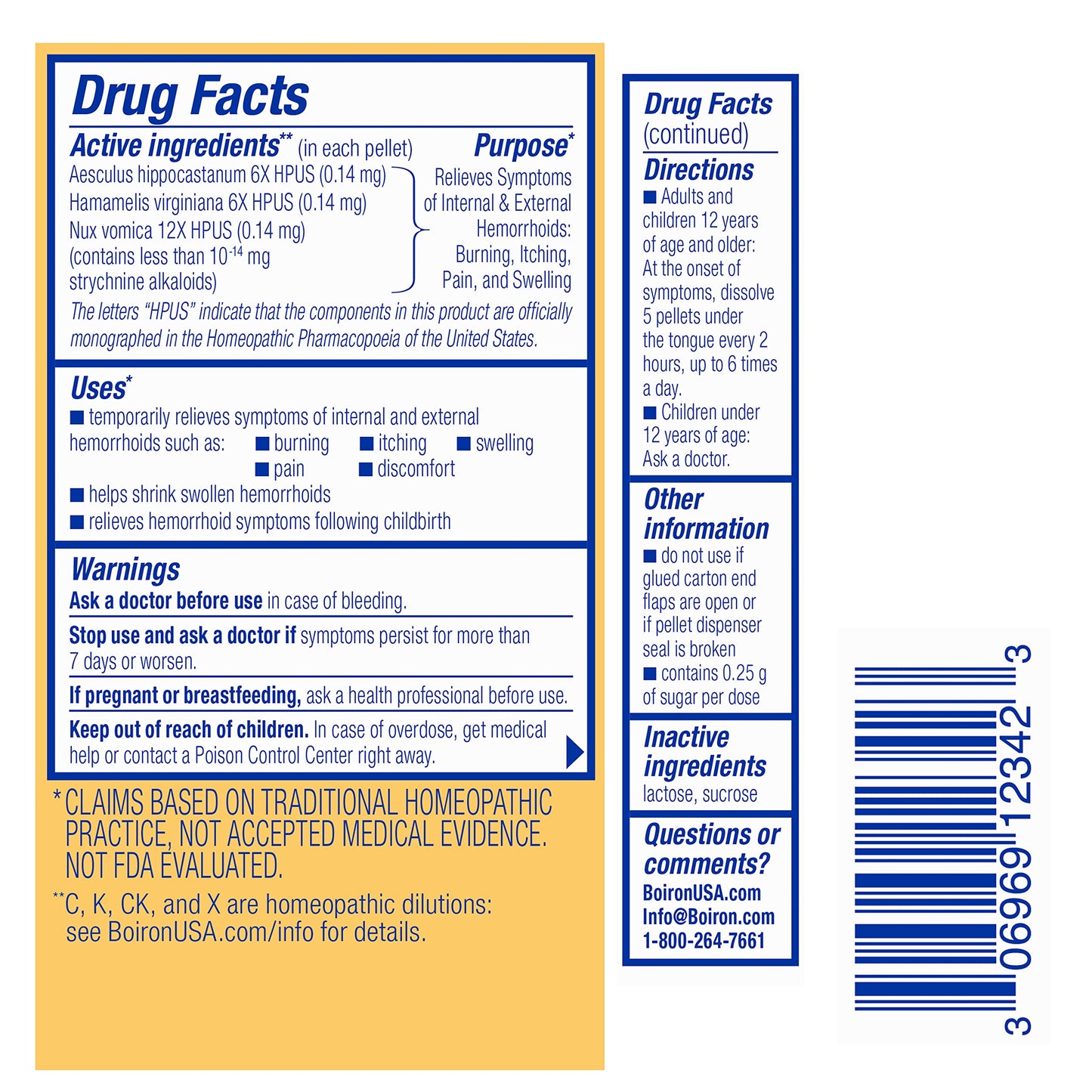 Authentic USA imported Boiron HemCalm package showing complete contents including one hundred sixty pellets