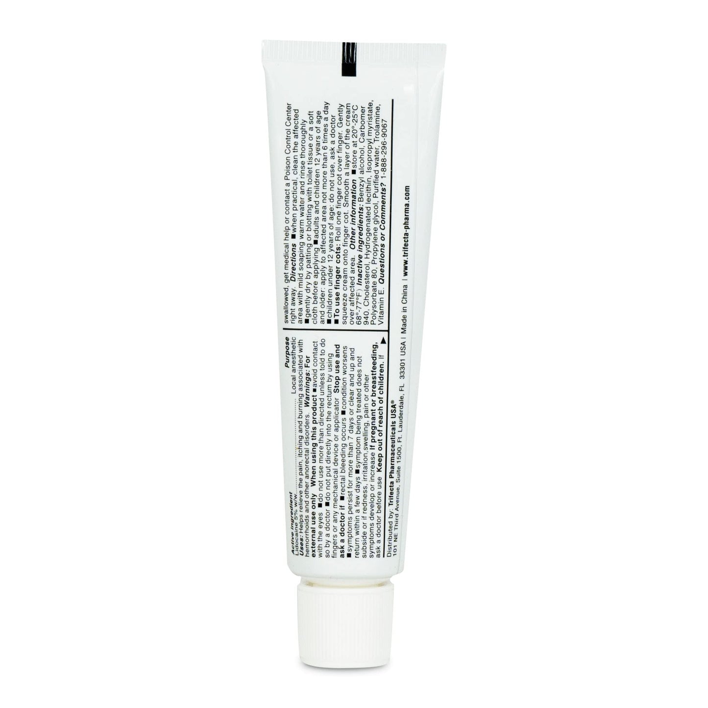 Advanced formula fast soothing care hemorrhoid cream tube standing upright white background