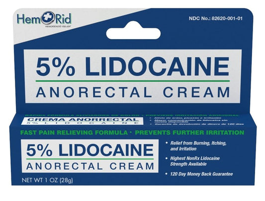 HemRid five percent lidocaine anesthetic formula for instant anal itch relief