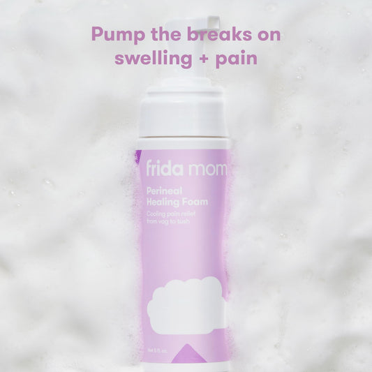 Frida Mom postpartum cooling foam pump bottle packaging details