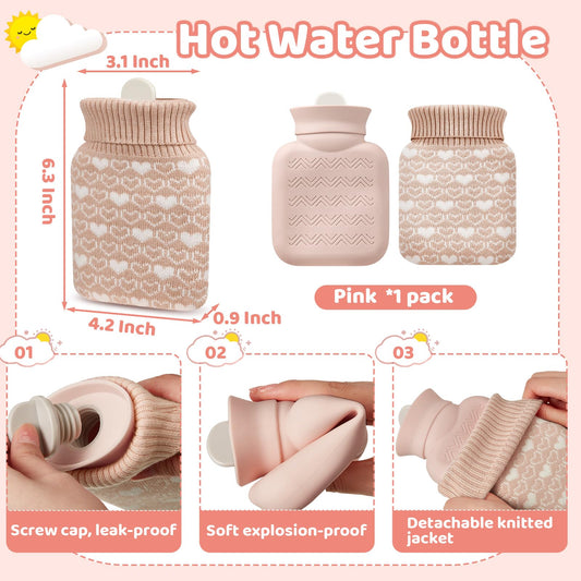 Amylove small silicone hot water bag being filled with water for muscle pain therapy