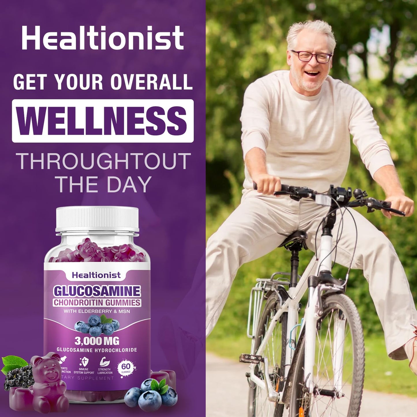 Lifestyle shot of person using Healtionist joint support gummies
