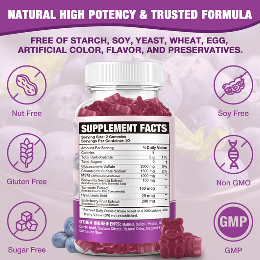NutriVigor joint support gummies label details