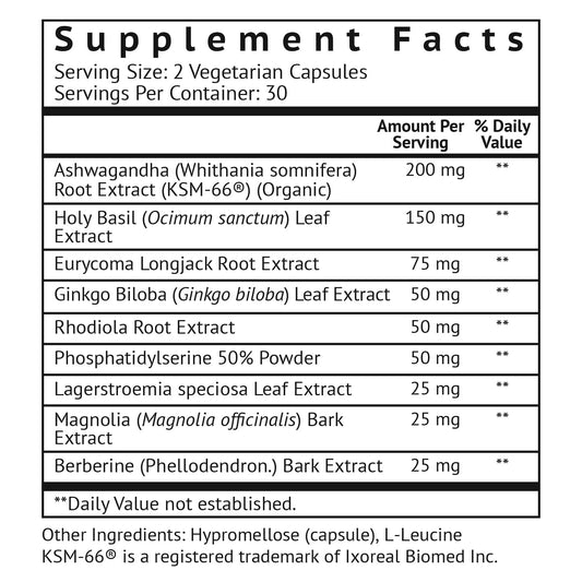 VitaMonk CortiTrax 60 capsules bottle showing natural stress relief supplement