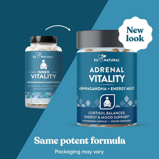 Eu Natural Vitality Adrenal Support supplement supplement facts and ingredients label