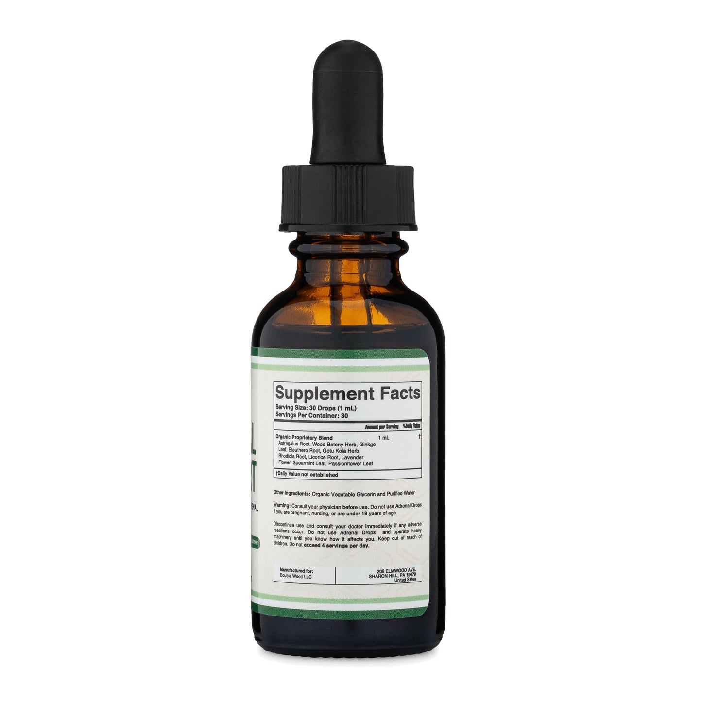 Premium liquid adaptogen complex for adrenal fatigue relief by Double Wood Supplements