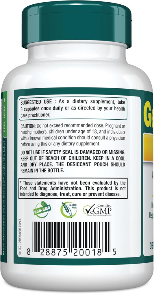 Genacol Plus 180 capsules supplement facts and premium ingredients label