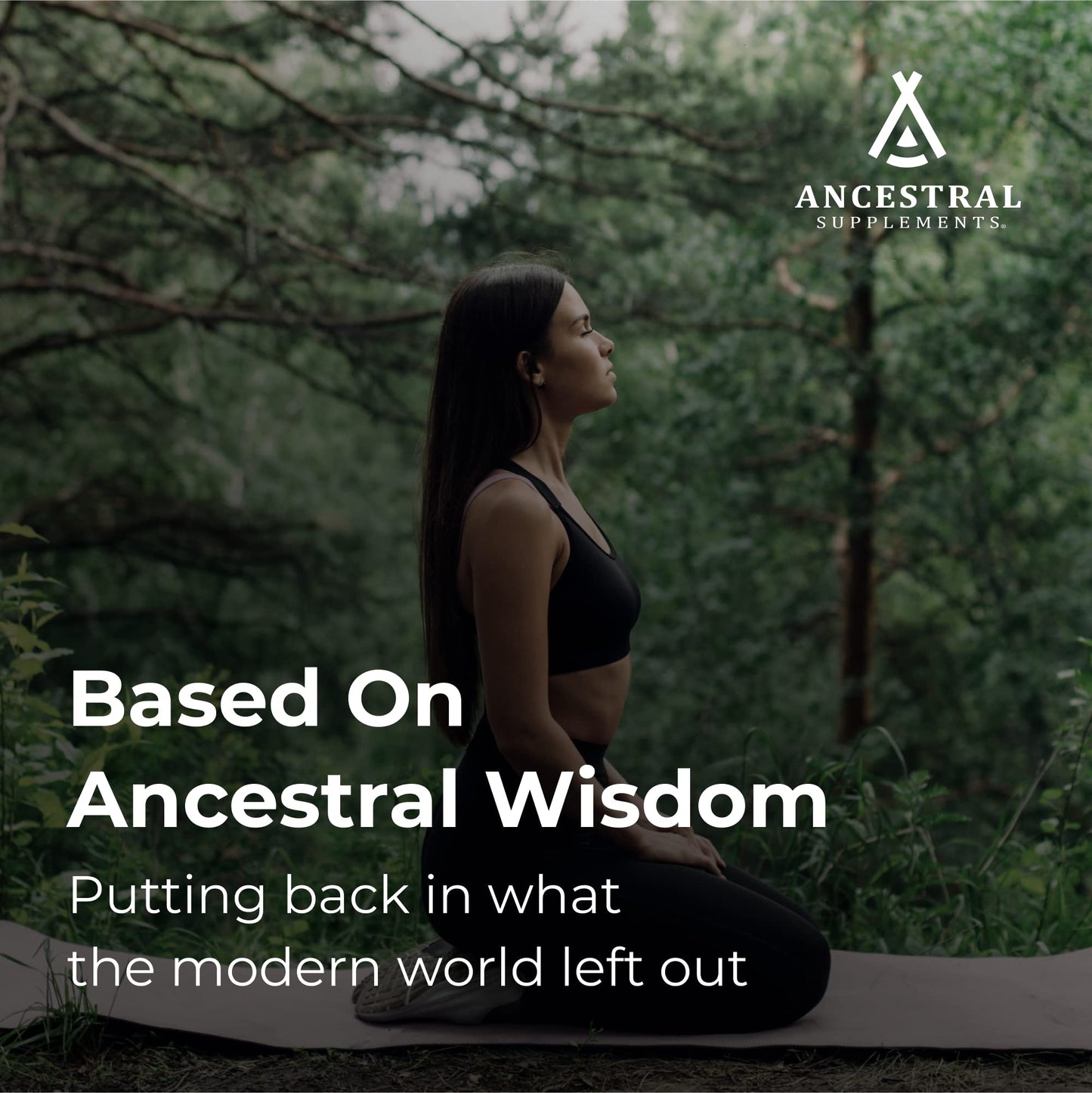Ancestral Supplements 180 capsules whole food supplement bottle highlighting respiratory and circulatory health benefits