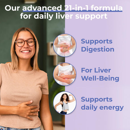 Side panel label display of Avenir Nutrition herbal supplement detailing the twenty-one-in-one ingredient blend