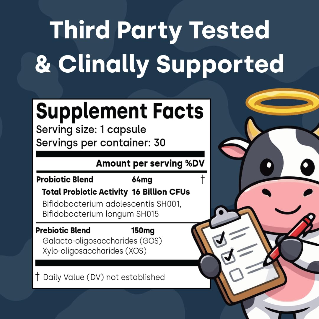 Element Longevity Once Daily Lactose Support supplement label information showing clinical study details