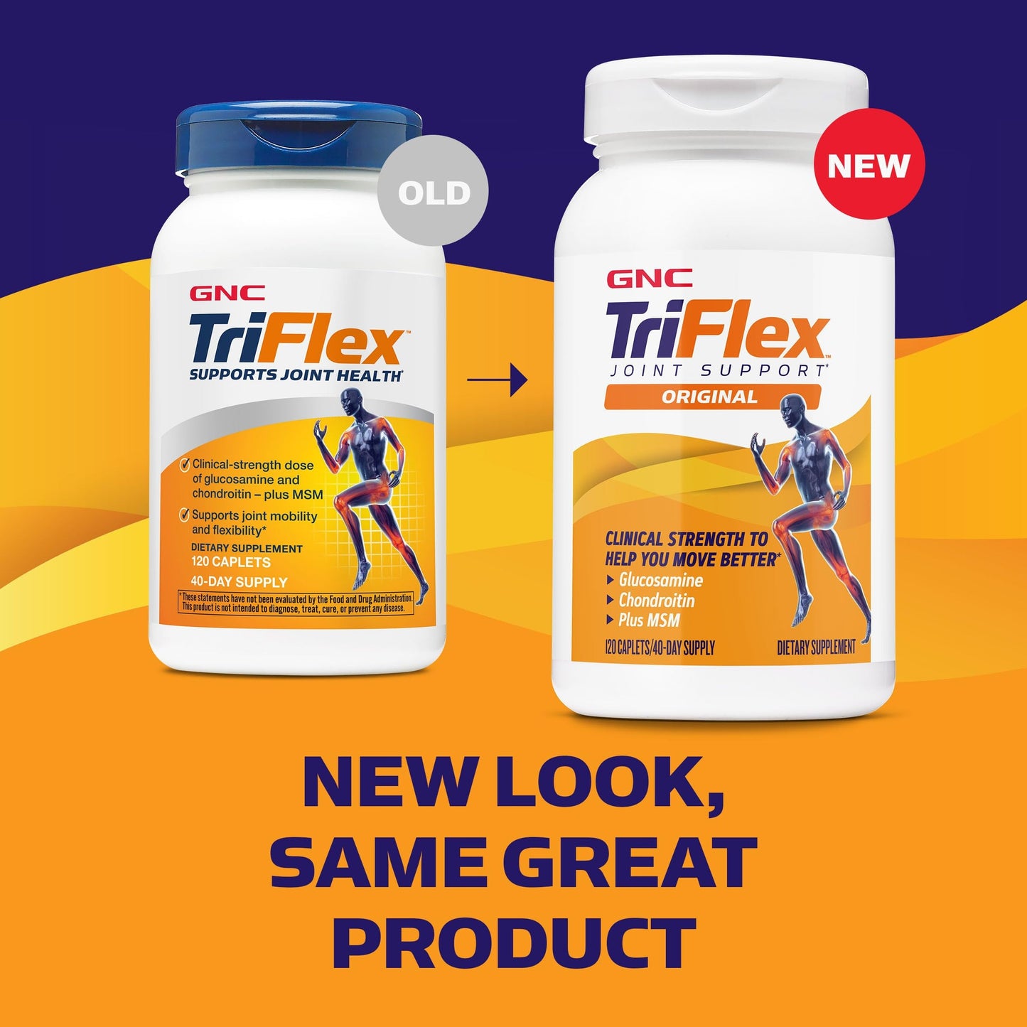 GNC TriFlex MSM 120 caplets secure safety seal view