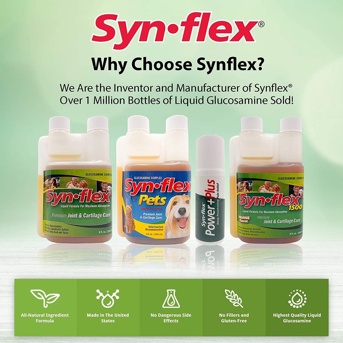 Premium Synflex liquid glucosamine premium USA imported joint comfort supplement lifestyle view