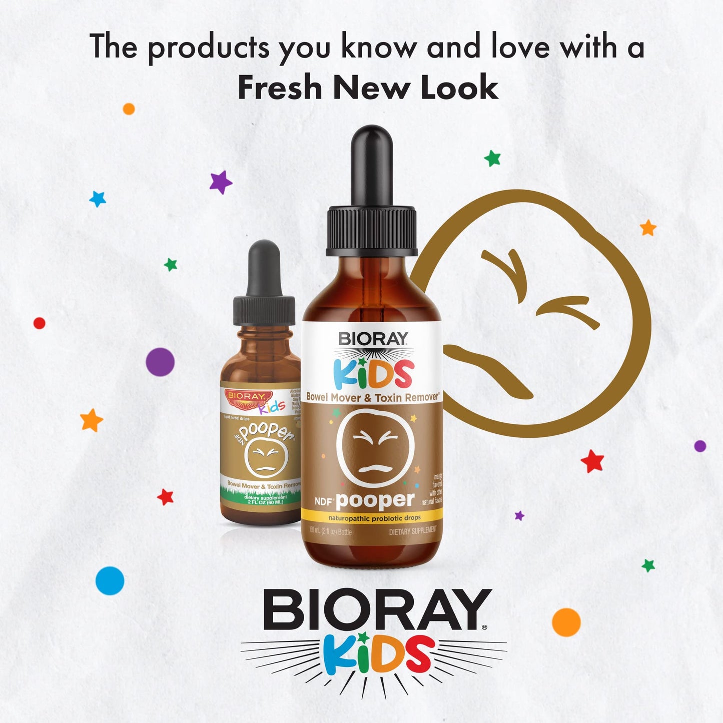 Bioray Kids NDF Pooper mango flavor herbal supplement packaging