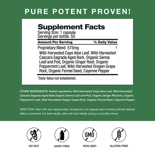 Dr. Schulze's Easy Go herbal supplement bottle label details