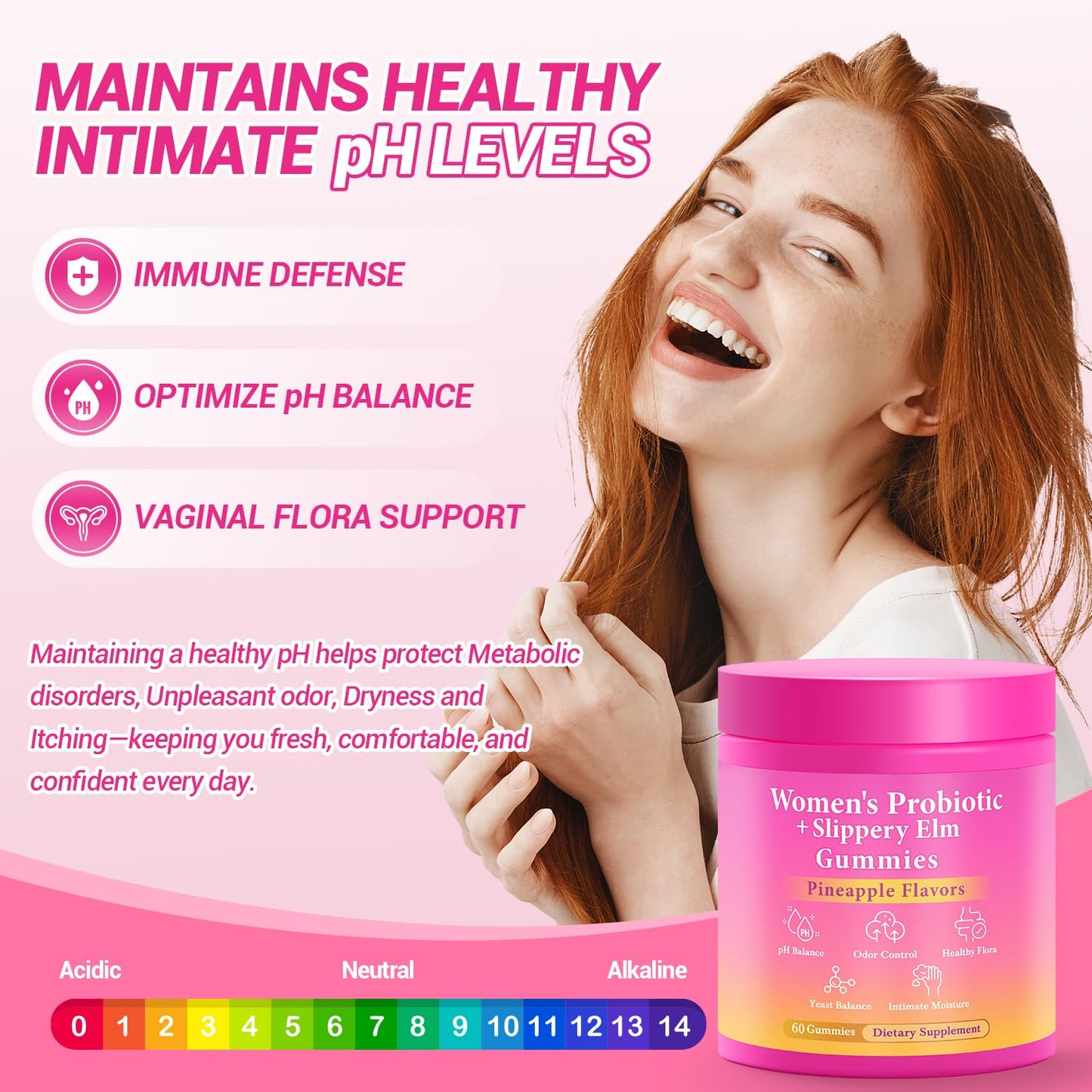 Burminy pineapple flavored intimate health gummies showing full packaging details and directions