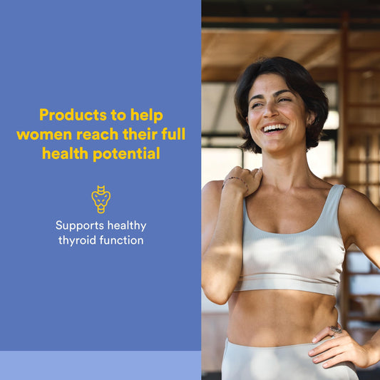 Natural Factors thyroid support supplement showing ingredients label and dosage instructions clearly.