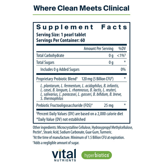 Hyperbiotics Pro-15 time-release micro-pearls supplement facts label information