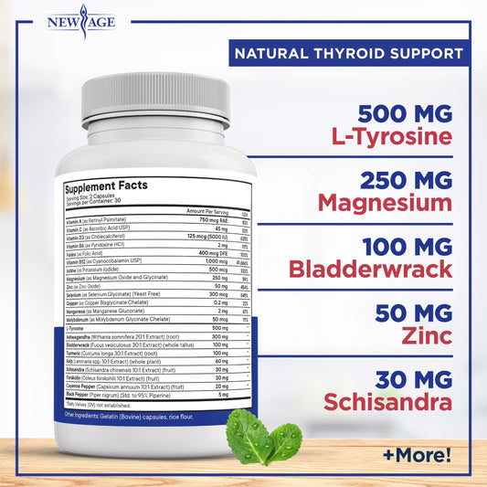 New Age Advanced Formula capsules showcasing clean ingredient panel.