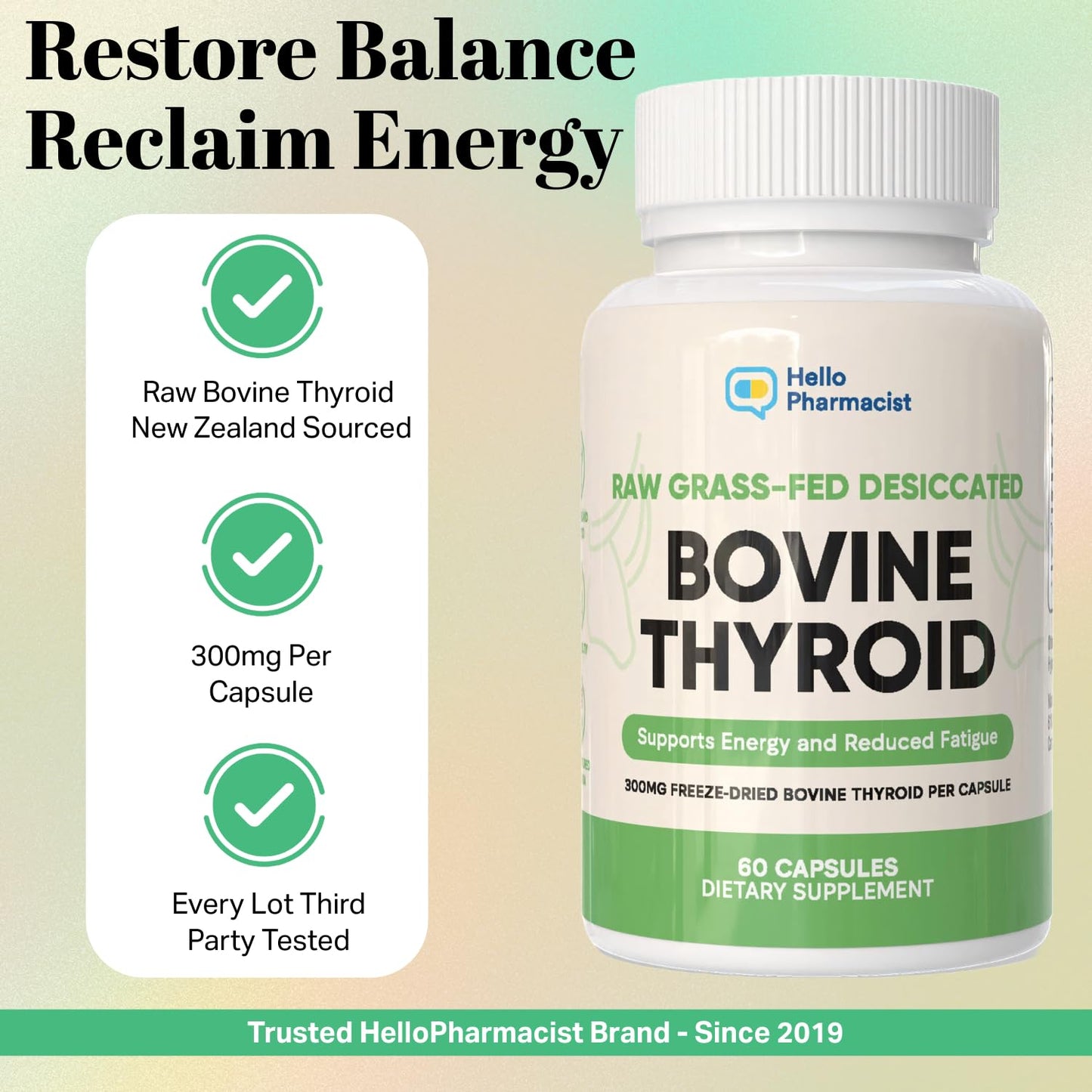 HelloPharmacist imported USA thyroid health supplement top cap seal details