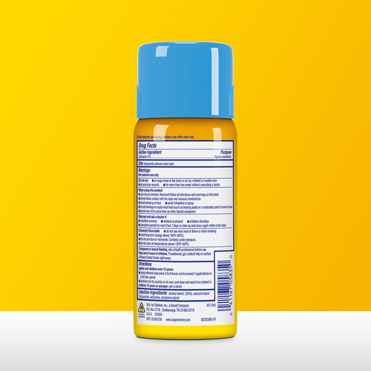 Aspercreme Lidocaine Spray 4 fluid ounce bottle side view