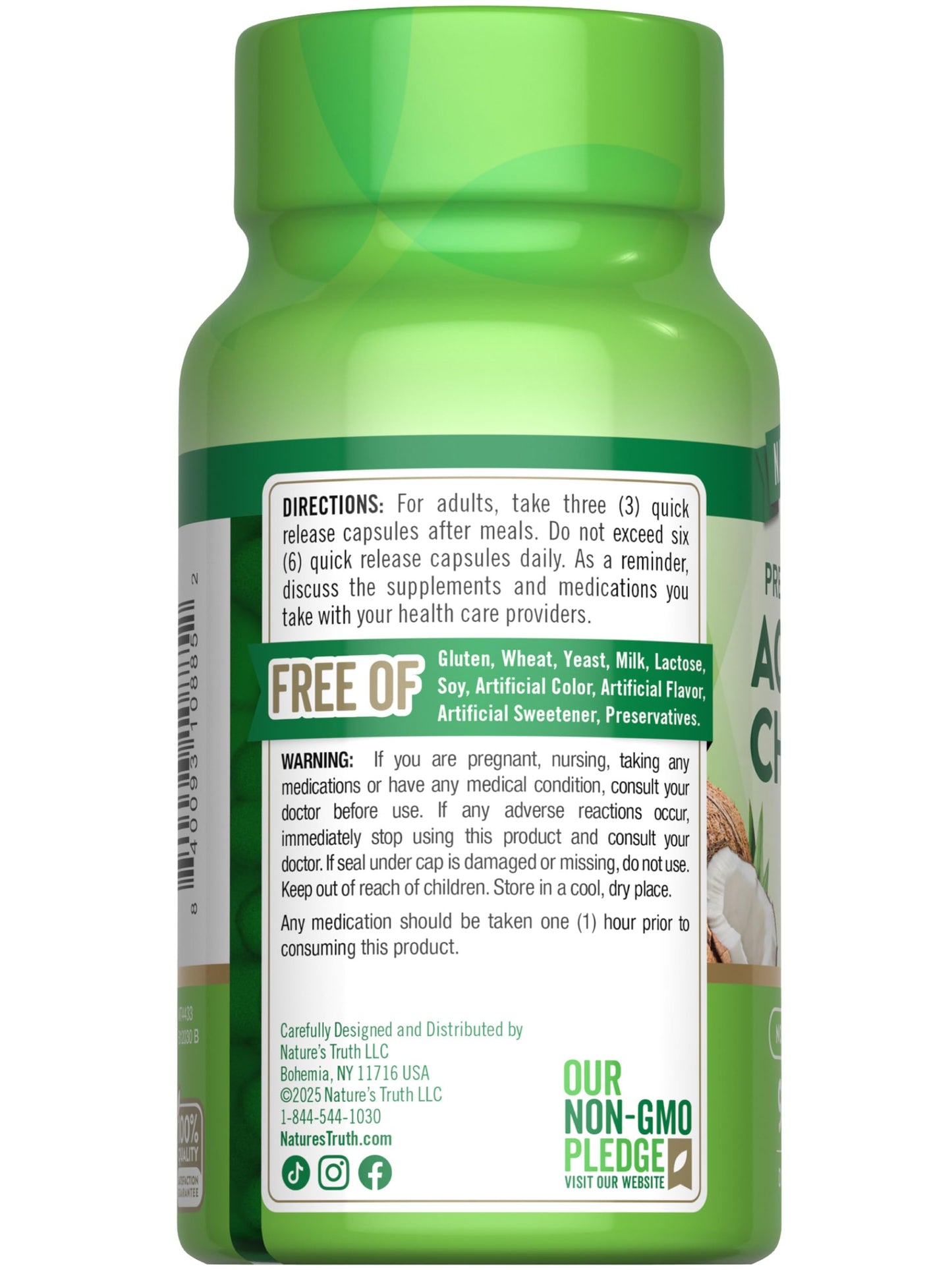 Nature's Truth Coconut Activated Charcoal capsules lifestyle presentation