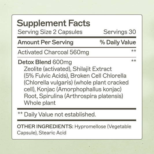 Amy Myers MD Coconut Charcoal capsules dietary supplement for gas and bloating relief