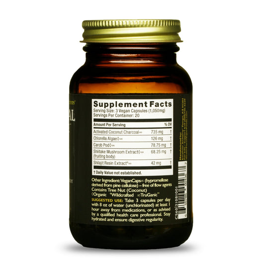 Healthforce Superfoods Charcoal Supreme activated coconut charcoal supplement nutritional facts label