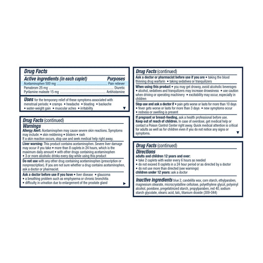 Side angle view of the Pamprin Maximum Strength boxes highlighting the active ingredients for period cramp relief.