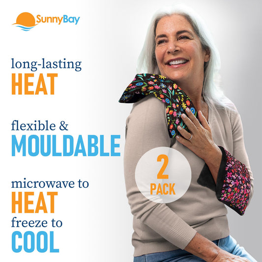 Two SunnyBay microwaveable heating pads for neck and back pain