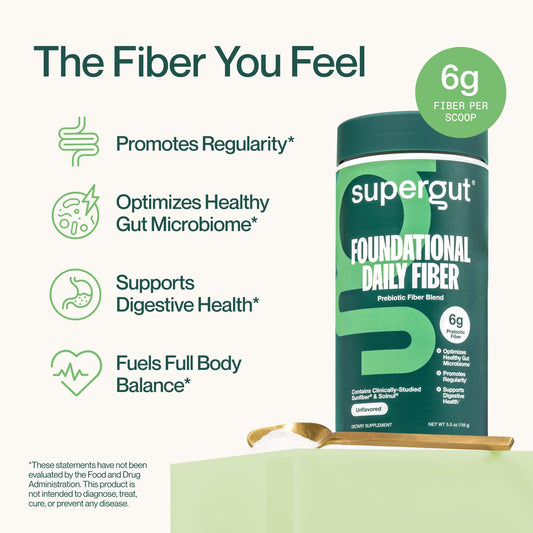Supergut unflavored prebiotic fiber supplement nutrition facts and ingredient label