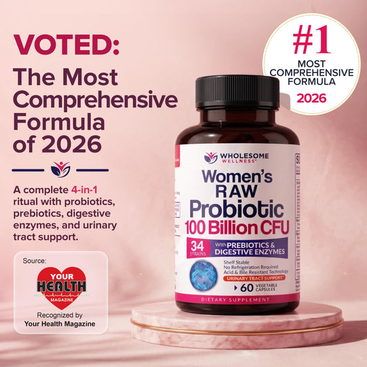 Wholesome Wellness women probiotic 100 billion CFU supplement facts label view