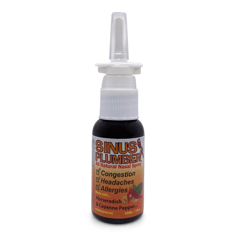Sinus Plumber natural saline nasal solution packaging showing clear usage instructions