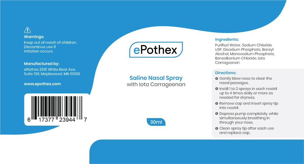 EPOTHEX iota carrageenan formula premium nasal spray for airborne contaminant protection.