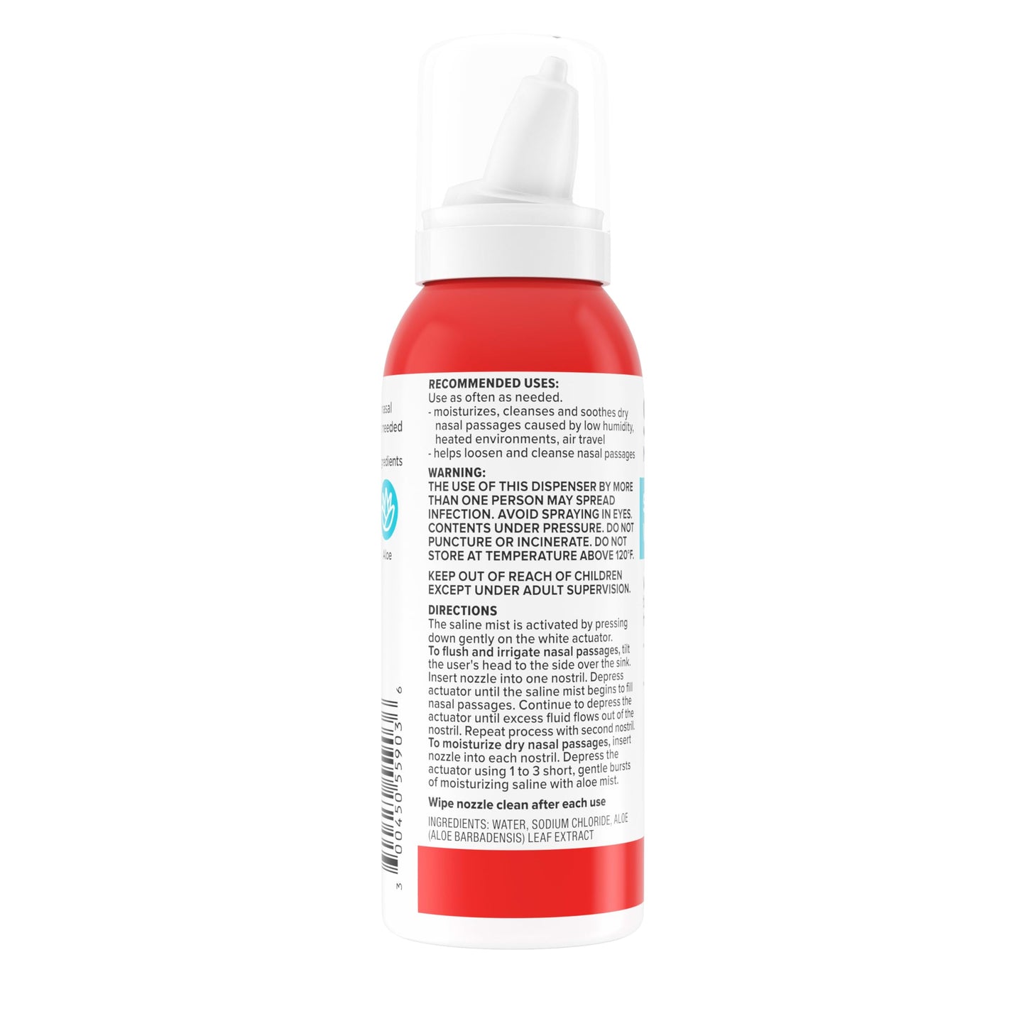 Sudafed moisturizing nasal mist for dry noses showing full product bottle