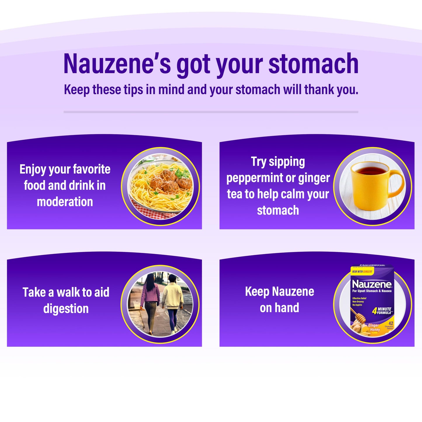 Nauzene authentic USA imported digestive health chewable tablets