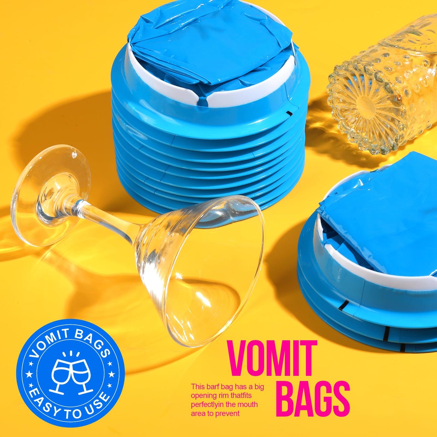 YGDZ medical grade puke bags layout highlighting the durable tear resistant material